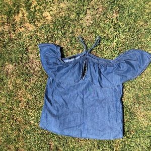 “Jean” Open Shoulders Blouse